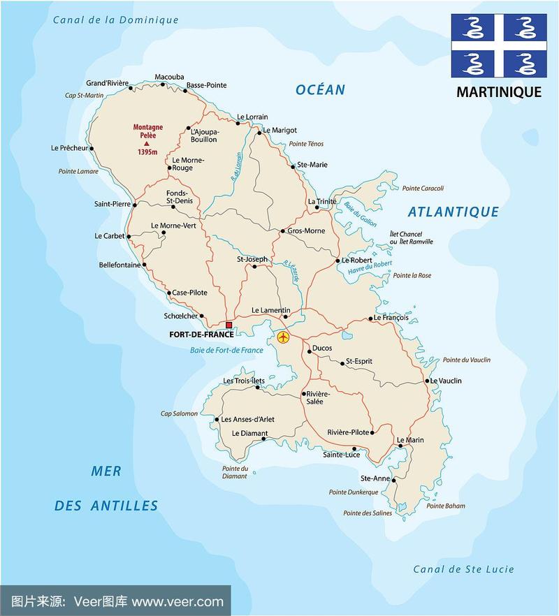 马提尼克岛地图